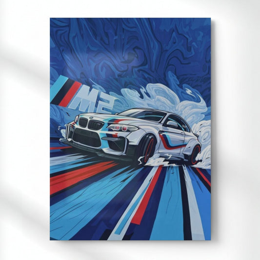 BMW: The M2 Power Metal Poster | Aesthetic Pop Art Wall Decor & Painting