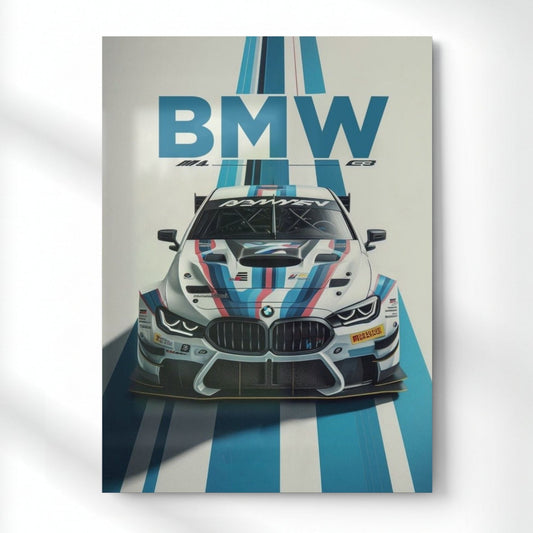 BMW: The Racing Edge Metal Poster | Aesthetic Pop Art Wall Decor & Painting
