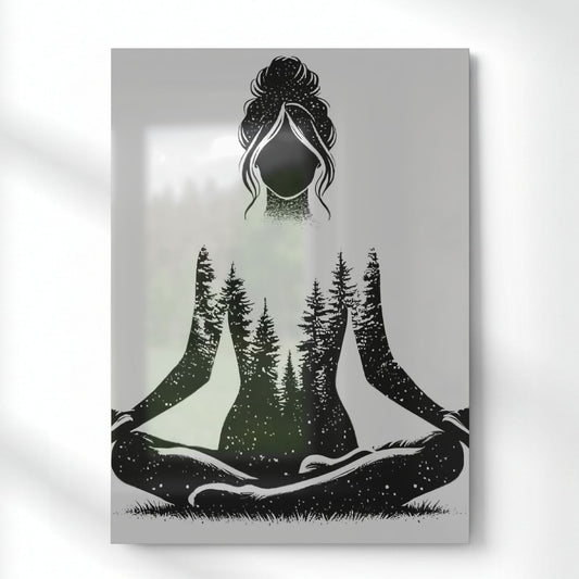 Stillness Rooted in Nature Metal Poster | Aesthetic Pop Art Wall Decor & Painting