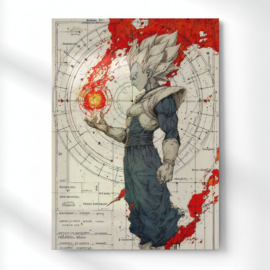 Vegeta: The Saiyan Prince Metal Poster | Aesthetic Pop Art Wall Decor & Painting