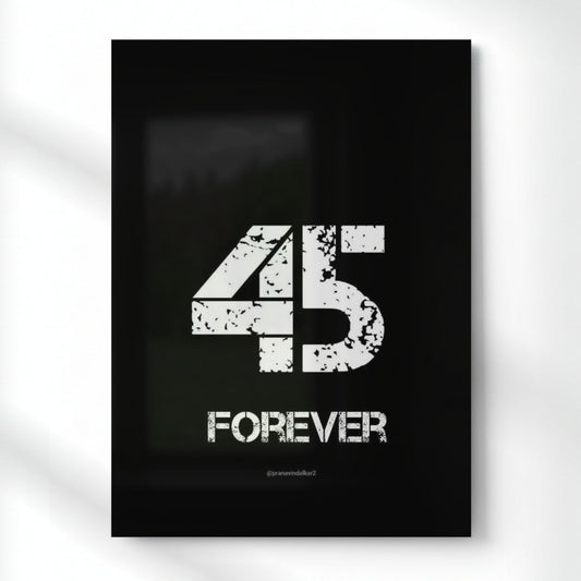 45 Forever – The Hitman Legacy Quote Metal Poster | Aesthetic Pop Art Wall Decor & Painting