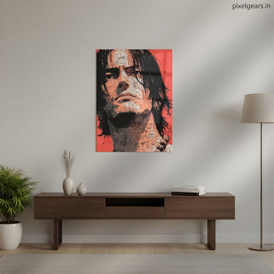 Ace Flame Portrait Metal Poster | Aesthetic Pop Art Wall Decor & Painting