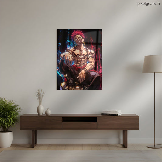 Akaza Upper Rank Metal Poster | Aesthetic Pop Art Wall Decor & Painting