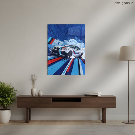 BMW: The M2 Power Metal Poster | Aesthetic Pop Art Wall Decor & Painting