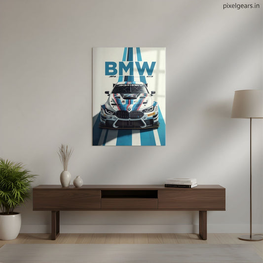BMW: The Racing Edge Metal Poster | Aesthetic Pop Art Wall Decor & Painting