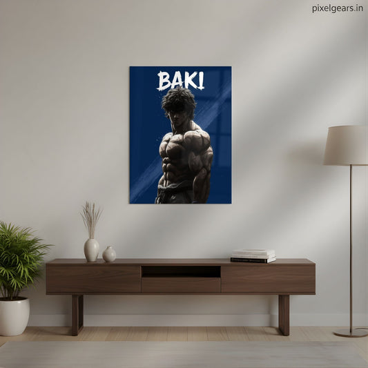 Baki Hanma's Blue Rage Metal Poster | Aesthetic Pop Art Wall Decor & Painting