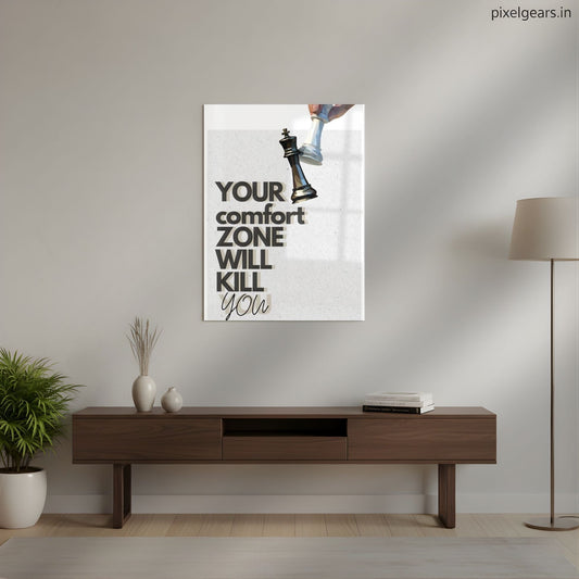 Comfort Zone Will Kill You Metal Poster | Aesthetic Pop Art Wall Decor & Painting