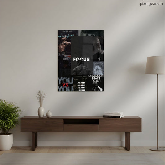 Obsession Beats Talent Metal Poster | Aesthetic Pop Art Wall Decor & Painting