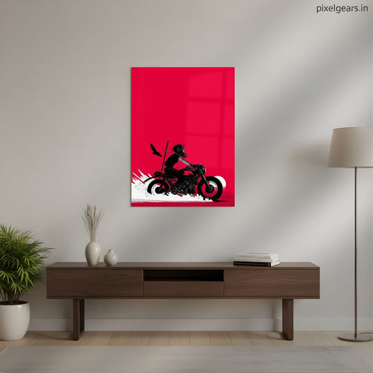 Ride the neon edge Metal Poster | Aesthetic Pop Art Wall Decor & Painting