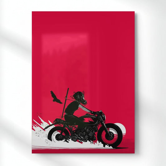 Ride the neon edge Metal Poster | Aesthetic Pop Art Wall Decor & Painting