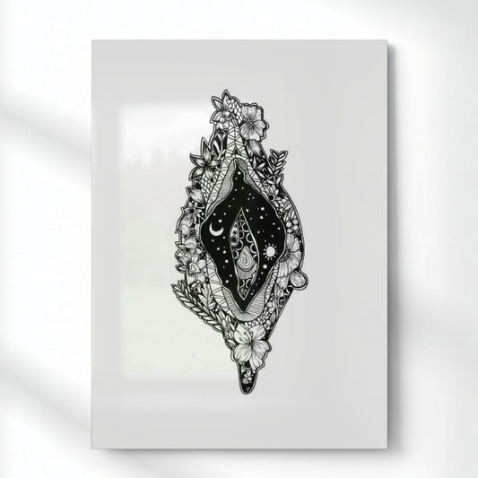 Sacred Feminine Portal Metal Poster | Aesthetic Pop Art Wall Decor & Painting