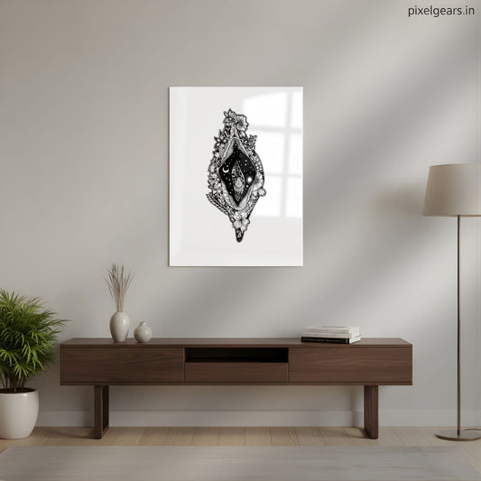 Sacred Feminine Portal Metal Poster | Aesthetic Pop Art Wall Decor & Painting