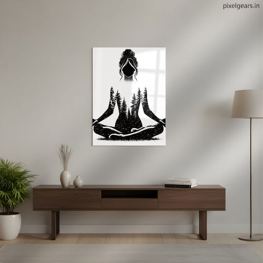 Stillness Rooted in Nature Metal Poster | Aesthetic Pop Art Wall Decor & Painting