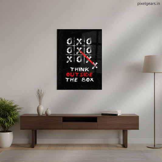 Think Out Side The Box Metal Poster | Aesthetic Pop Art Wall Decor & Painting