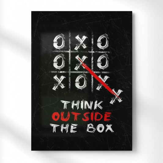 Think Out Side The Box Metal Poster | Aesthetic Pop Art Wall Decor & Painting