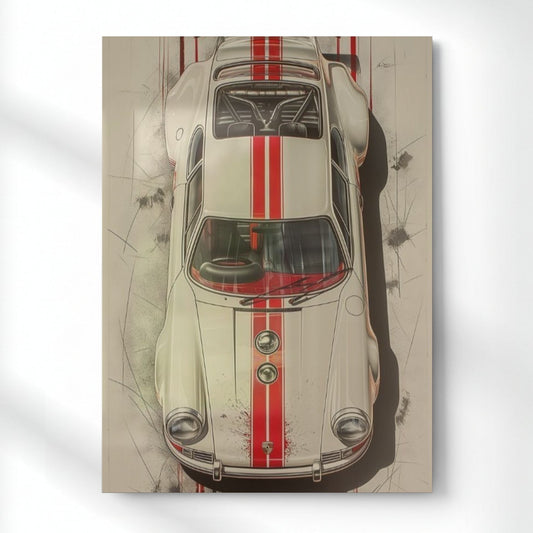 Timeless Porsche Engineering Metal Poster | Aesthetic Pop Art Wall Decor & Painting