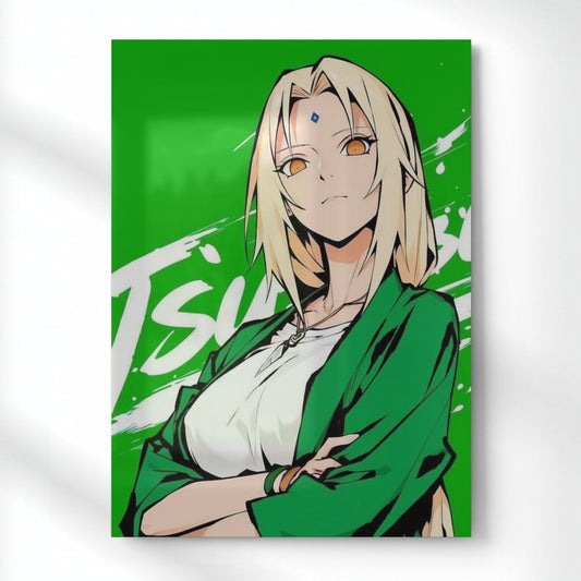 Tsunade Lady Hokage Metal Poster | Aesthetic Pop Art Wall Decor & Painting