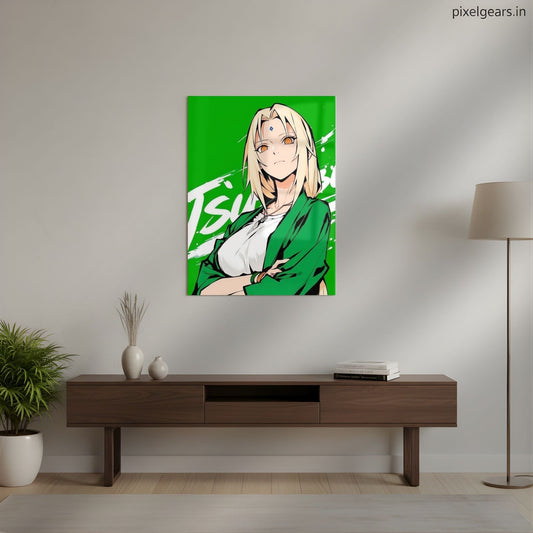 Tsunade Lady Hokage Metal Poster | Aesthetic Pop Art Wall Decor & Painting