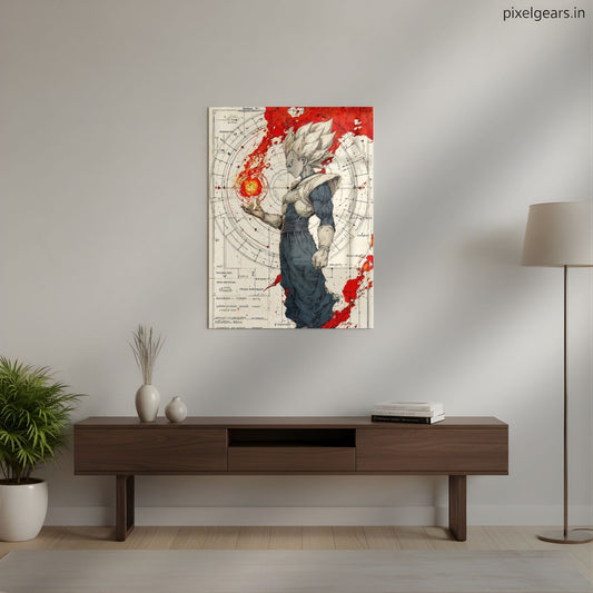 Vegeta: The Saiyan Prince Metal Poster | Aesthetic Pop Art Wall Decor & Painting