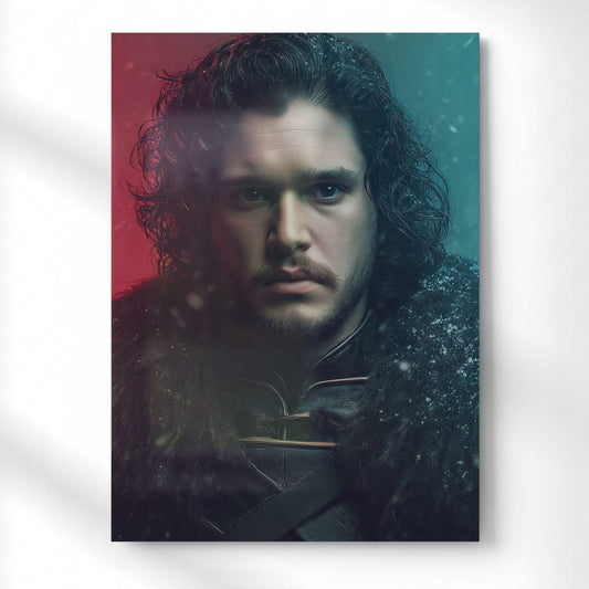 Winter Warrior John Snow Cinematic Metal Poster | Aesthetic Pop Art Wall Decor & Painting