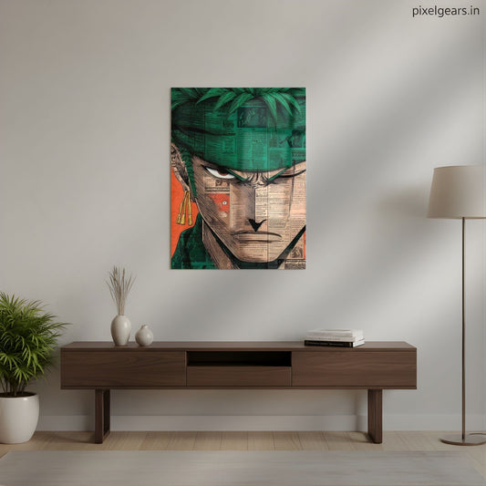 Zoro The Green Demon Metal Poster | Aesthetic Pop Art Wall Decor & Painting